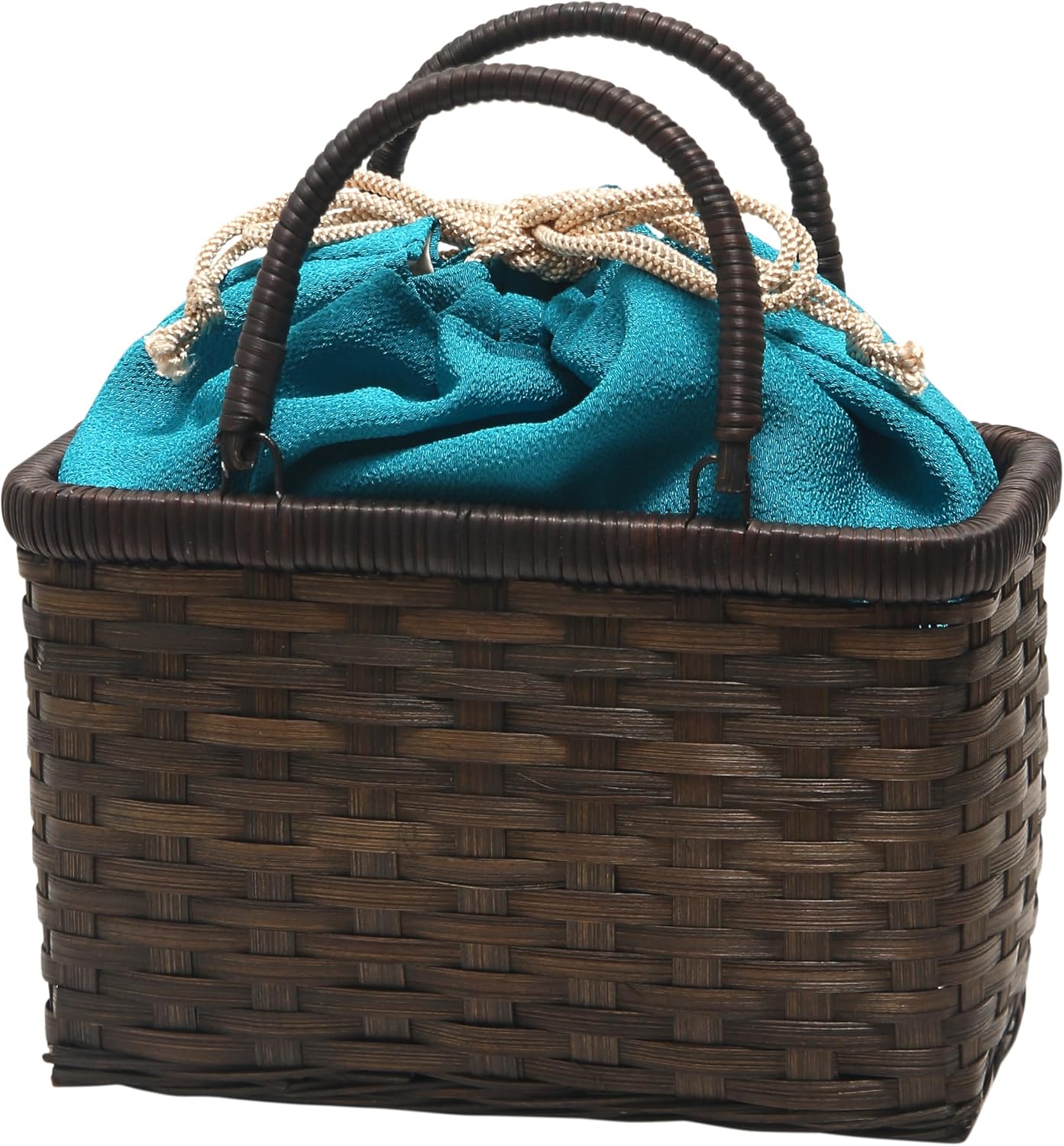 Hasegawa Women's Bamboo Hamper Yukata Basket Bag, Removable Drawstring