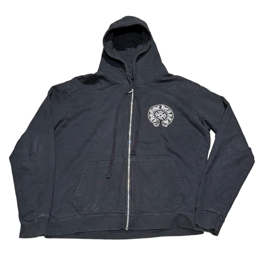 CHROME HEARTS 'NEW YORK' HORSESHOE ZIP UP BLACK HOODIE