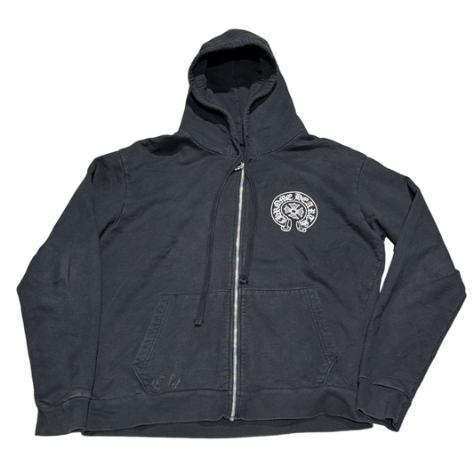 CHROME HEARTS 'NEW YORK' HORSESHOE ZIP UP BLACK HOODIE