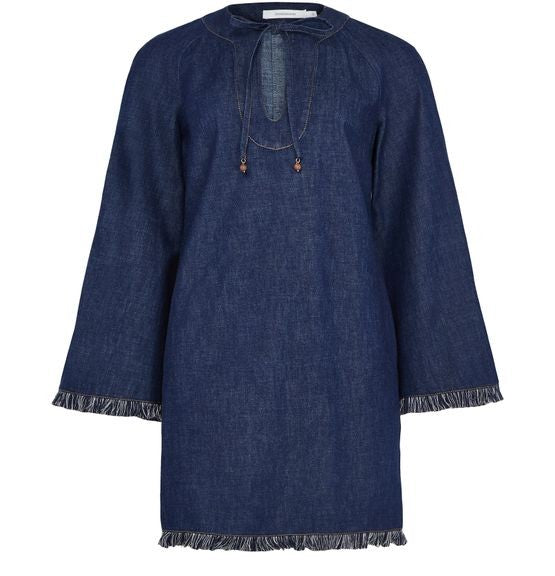 ZIMMERMANN Rhiannon fringe mini denim dress - Image 1