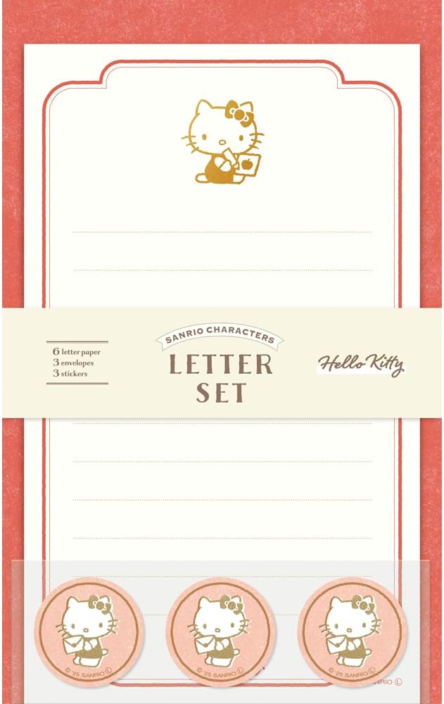 Furukawa Paperwork Letter Set, Foil Stamped Mini Letter Set, Sanrio Characters, Hello Kitty SS75
