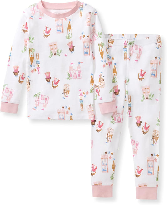 Burt's Bees Baby Pijama de algodón orgánico para niñas, conjunto de pijama para niños pequeños, 2 piezas