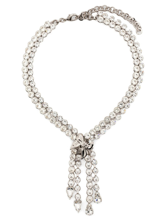 Alessandra Rich アレッサンドラリッチボウクリスタルネックレス - Image 1