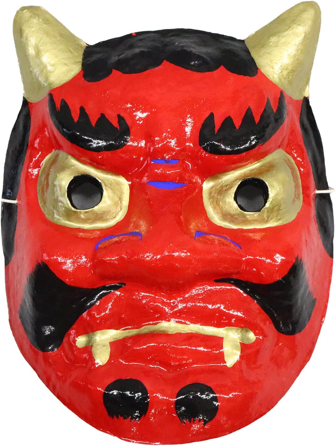 日本製 お面 赤鬼 張子 和紙 伝統工芸品 高級 手作り [節分 豆まき 厄除け お祭り コスプレ] 和紙 職人仕上げ