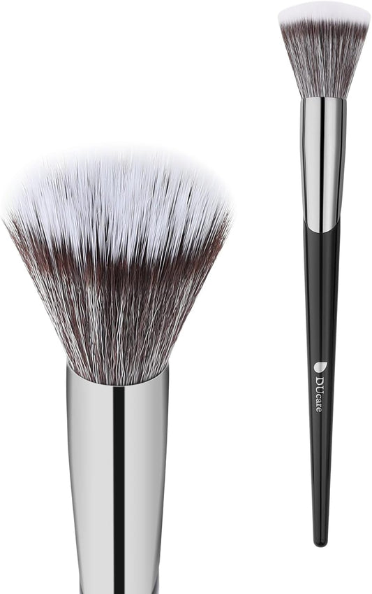 DUcare Cheek Brush, Stippling Brush, 188 Brush for Powder Foundation, Powder Brush, Soft Duo Fiber Face Brush for Even Application