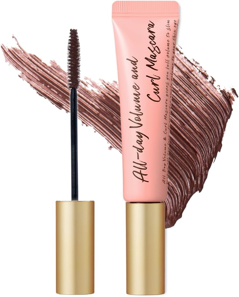 Milk Touch All Day Volume & Curl Mascara (Brown), Waterproof, Curl Keep, Color Mascara, Fiber Filled