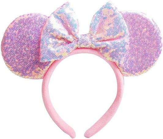 Minnie Mouse Ears Headband Sparkly Glitter Princess Fancy Dress Costume