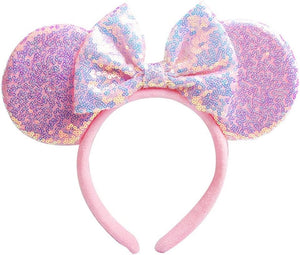 Minnie Mouse Ears Headband Sparkly Glitter Princess Fancy Dress Costume