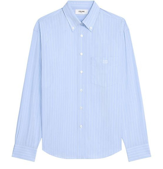 CELINE Relaxed shirt in striped cotton poplin - Image 1
