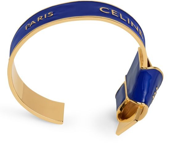 Celine ribbon knotted cuff in enamel and brass with gold finish - Image 1