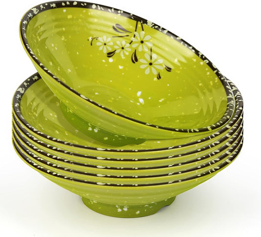 Japanese Ramen Bowl, Instant Ramen Bowl, For Udon, Buckwheat & Soba, Noodles, Breakfast, Melamine Soup Bowl (Color: Black Green, Size: 10 inches)