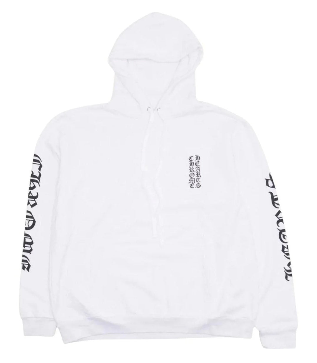 CHROME HEARTS 'WHITE' VERTICAL LOGO HOODIE
