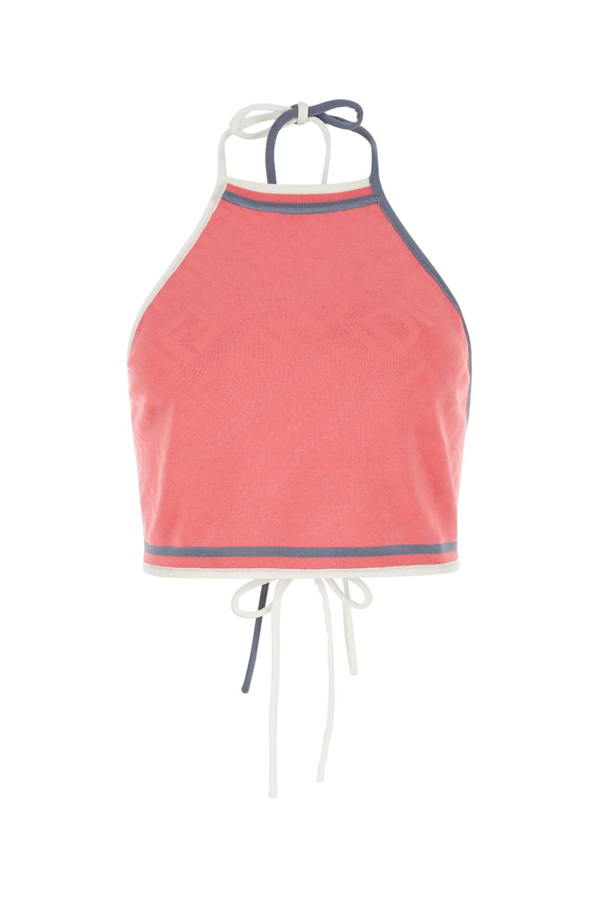 Fendi フェンディダークピンクビスコースブレンドクロップトップ - Image 1