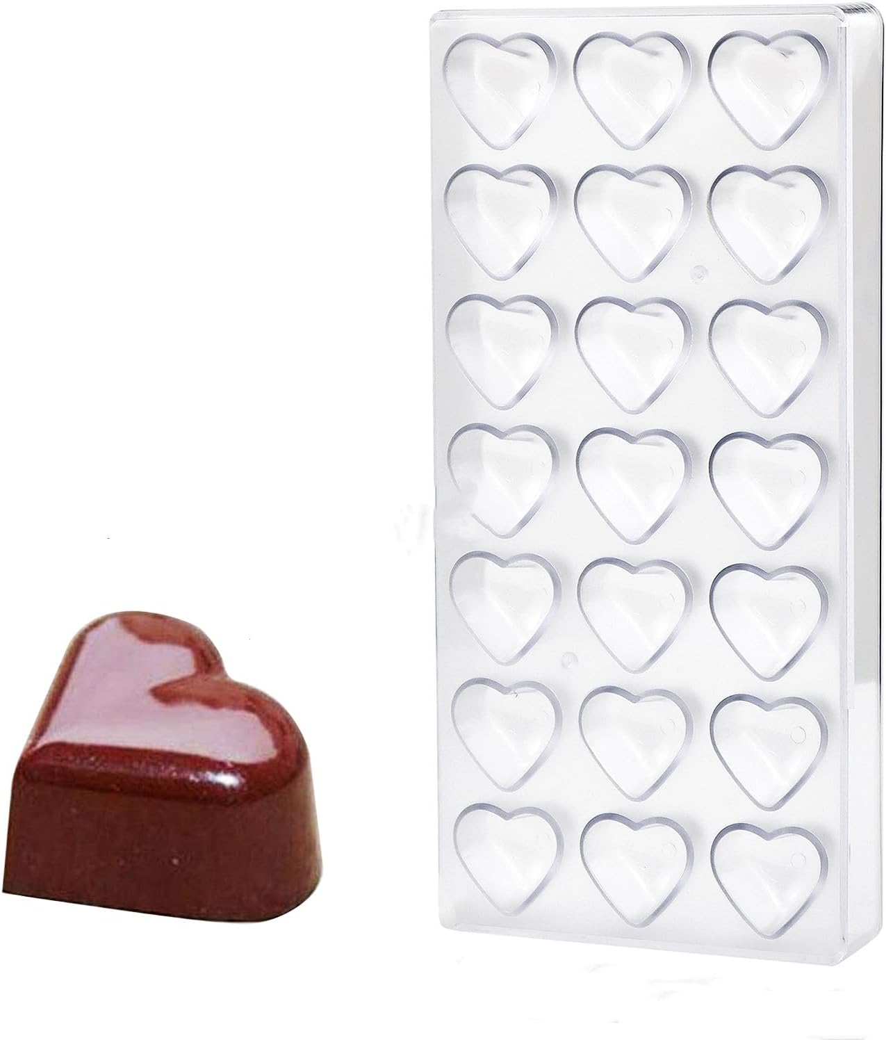 Fexmoy Chocolate Mold, Silicone Chocolate Mold, 3D Heart Shape, 21 Holes, Food Grade Silicone Mold, Chocolate Mold, Tool, Reusable Handmade Pastry Mold, DIY (Valentine/Wedding/Confession Surprise