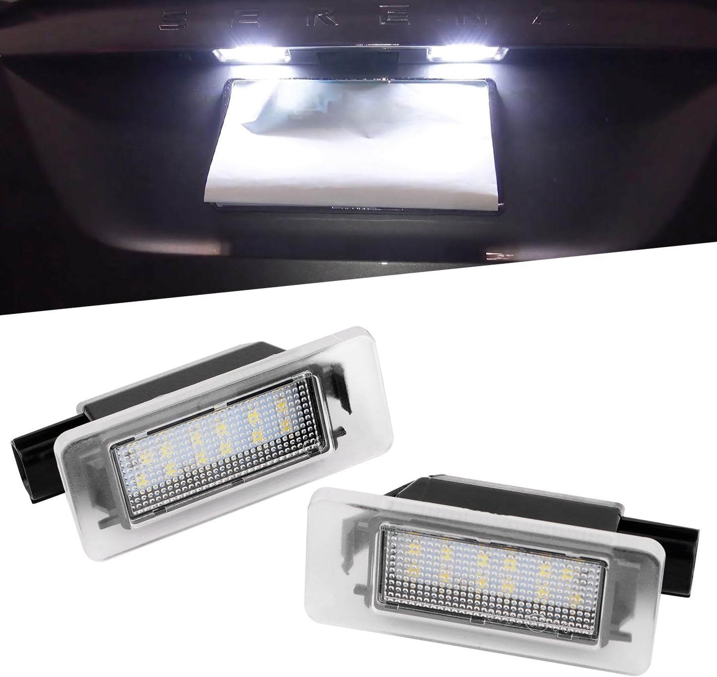 Nissan Serena C27 X-Trail T33 T32 LED License Plate Light, SERENA X-TRAIL Nissan License Lamp, Compatible with Multiple Vehicles, High Brightness, Easy Installation, T10 License Plate Light