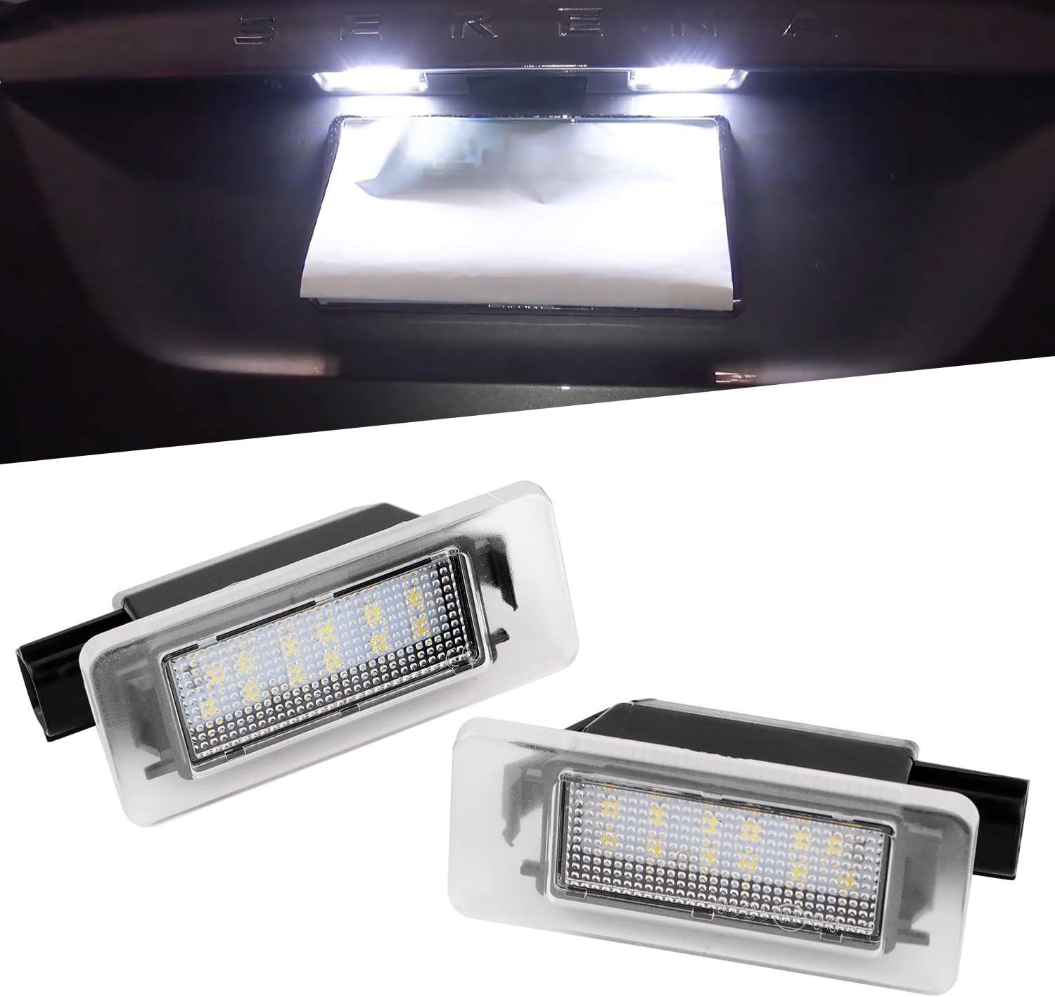 Nissan Serena C27 X-Trail T33 T32 LED License Plate Light, SERENA X-TRAIL Nissan License Lamp, Compatible with Multiple Vehicles, High Brightness, Easy Installation, T10 License Plate Light