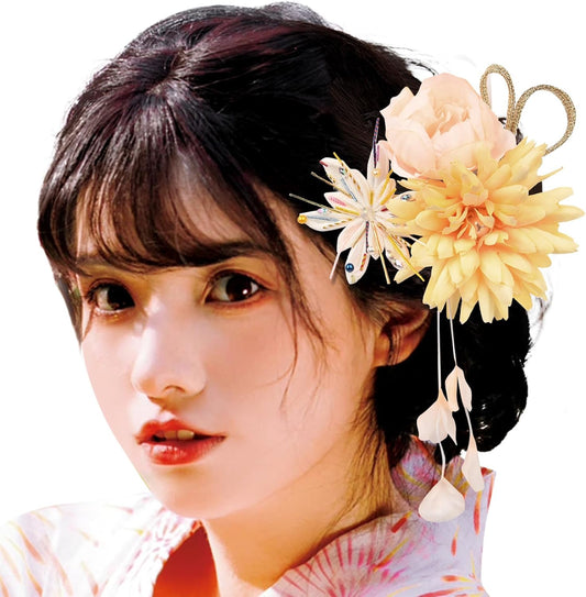 [OTAKUMARKET] Yukata Hair Ornament, Coming-of-Age Ceremony, Flowers, Shichi-Go-San Hakama, Kimono, Hair Decoration, Kimono, Kimono, Kimono, Kimono, Hair Decoration, Kimono, Hair Accessory, 8 Colors