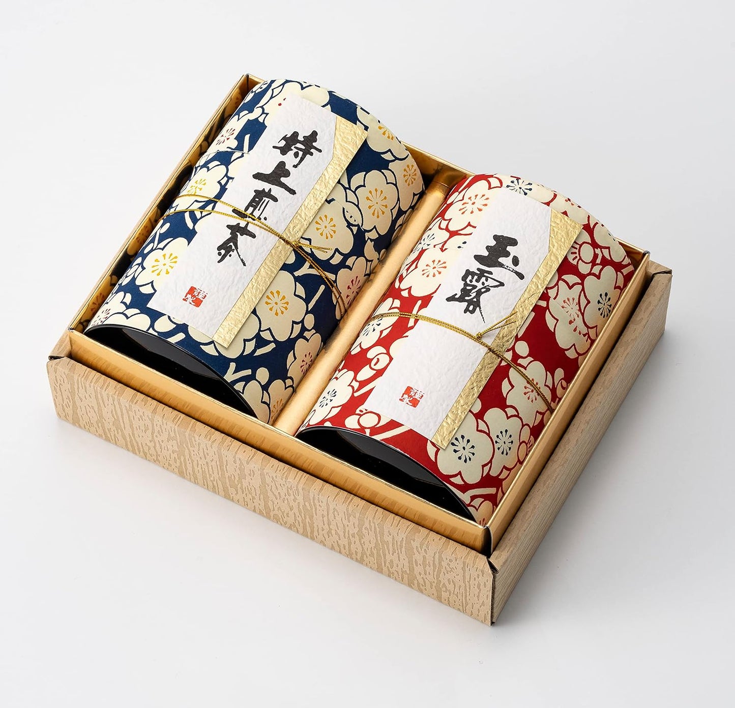 Kiyosen Uji Tea Gift Gyokuro Sencha Japanese Pattern Cans (120g/4.2oz×2 cans) Japanese Tea Gift Green Tea Kyoto Tea Leaves Premium Hand-carried Gift Tea Gift Celebration Return Gift New Year Gift