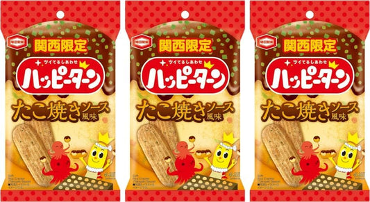 Osaka Souvenir, Souvenir, Kansai, Happy Turn, Takoyaki Sauce, Flavor, 1.2 oz (34 g) x 3 Bags, Kameda Seika