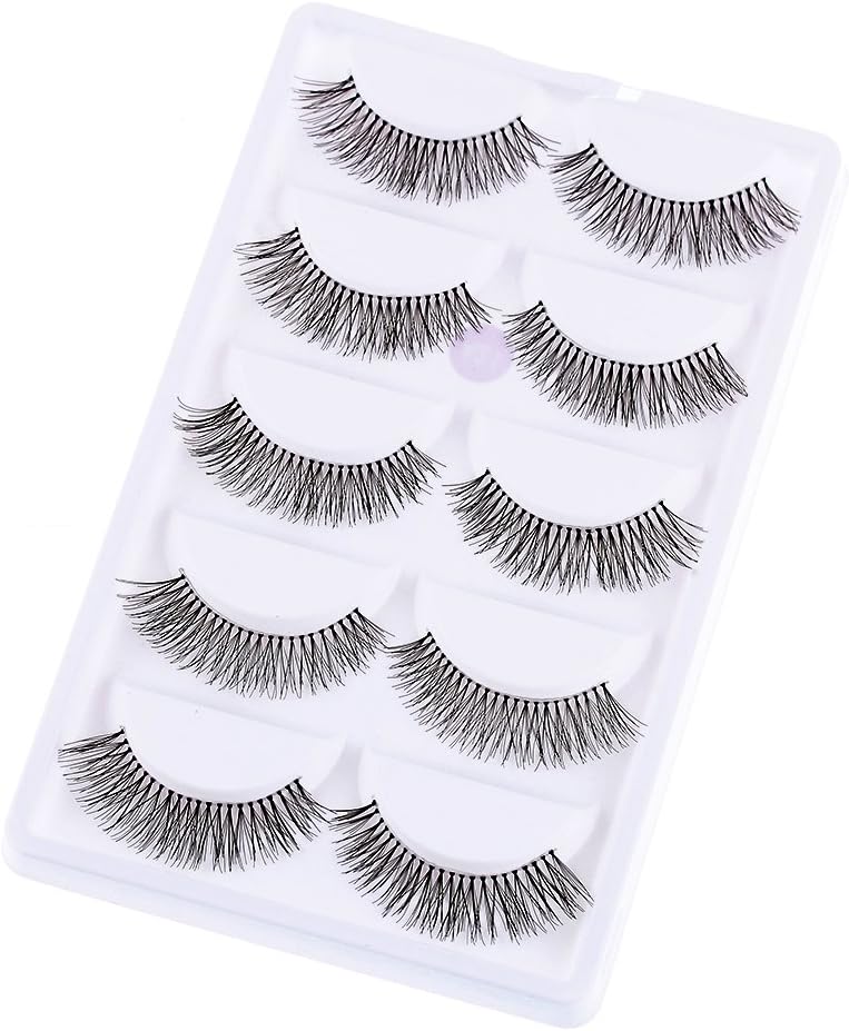 5 Pairs Natural Sparse Cross Eye Eyelash Extensions Makeup Long False Eyelashes