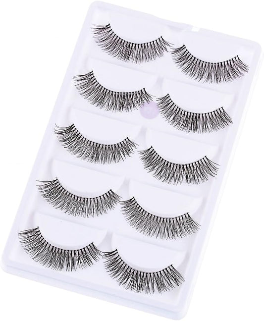 5 Pairs Natural Sparse Cross Eye Eyelash Extensions Makeup Long False Eyelashes