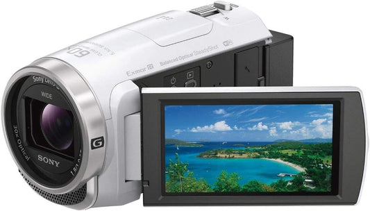 Sony Handycam HDR-CX680 Camcorder, 30x Optical Internal Memory 64GB, White HDR-CX680 W