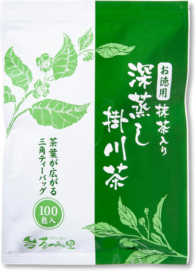 Chatsumi no Sato Green Tea Bag with Matcha Tea Bag 0.1 oz (2.5 g) x 100 Pieces, Value Pack, Deep Steamed Tea Pack, 100 Packs, Made in Shizuoka Prefecture