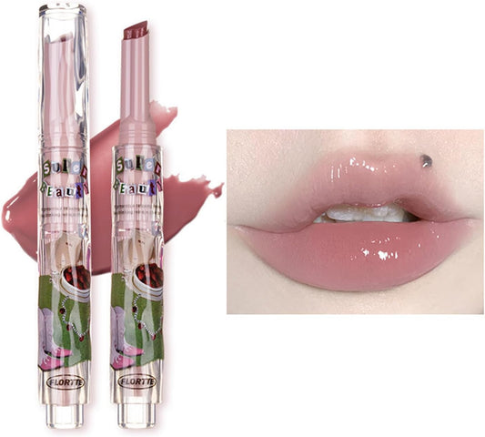 Flortte Melting Sheer Lip Lip Gloss, High Coloring Lip, Blood, Lipstick, Non-Shedding Makeup, Lipstick, Moisturizing, Colored Lipstick, Glossy, Long Lasting, Long Lasting (M03)
