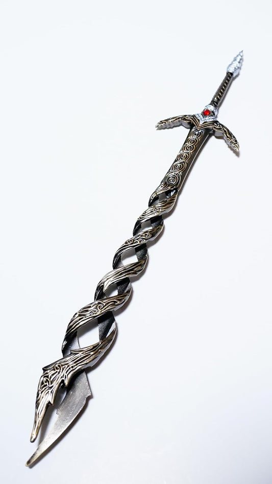 11.8 inches (30 cm) God Hunting Sword, Gold, Elden Ring, Mini Weapon, Sword, Bow, Arrow, Shield, Sword, Accessory, Keychain, Figure, Doll, Display, Decoration, Anime, Game, Alloy, Toy, Metal