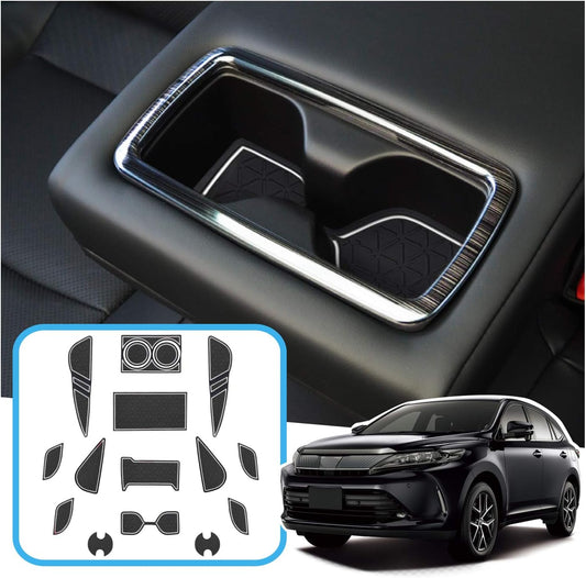 Ruiya Toyota Harrier 80 Series Interior Rubber Mat, Anti-Slip Sheet, Accessories, Pocket Mat, Harrier 80 Series Accessories, Scratch Prevention, Noise Reduction, 17 PCS (White)