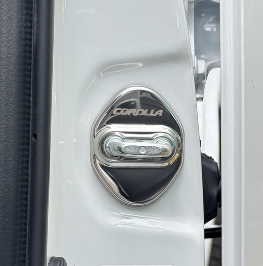 TADOKAPATU KL-MGXY Toyota Corolla 210 Series Striker Cover, Door Lock Cover, Plating Accessory, Interior Parts, Mirror Stainless Steel, 4 Pieces, Easy Installation, Corolla Touring, Corolla Sport,