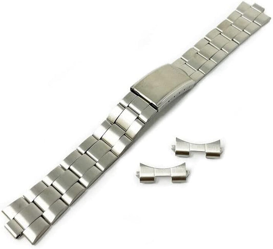 Seiko Stainless Steel Band, 0.7 inch (19 mm), 44Q6JB / SNX111, SNX113, SNX121, etc. + Harp Chamois 3.9 x 5.9 inches (100 x 150 mm)