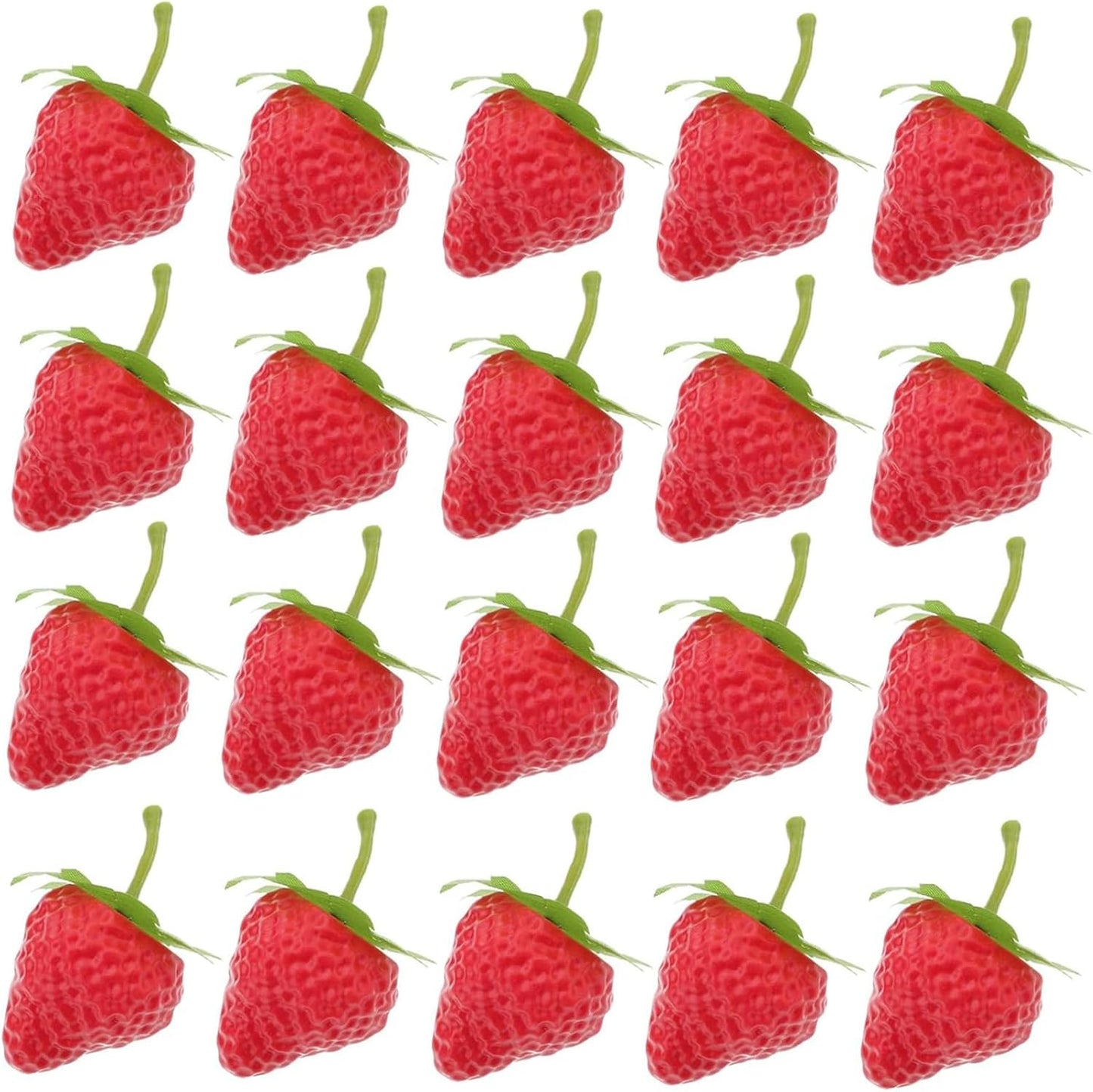 20 Pcs Lifelike Strawberries Food Sample Fruit Model Display for Cake Shop Fruits Fruit Shop Decoration