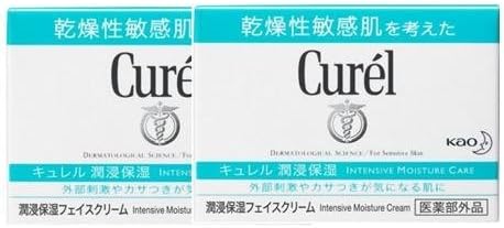 Kao Curel Moisturizing Face Cream (1.4 oz (40 g) x 2 Piece Set, Curel Cream for Sensitive Skin [Quasi-drug]