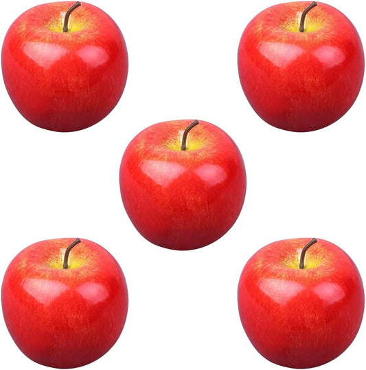 Charmoon Food Sample Apple Fruit Realistic Full-Size Replica Display Interior Exhibit Model 5-Piece Set (Red)