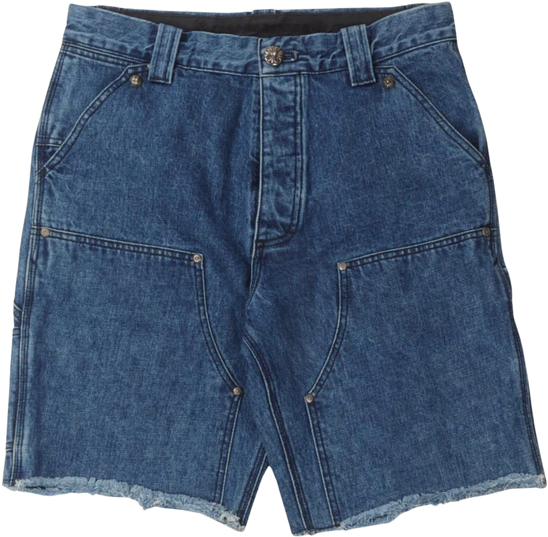 CHROME HEARTS DOUBLE KNEE CARPENTER DENIM SHORTS