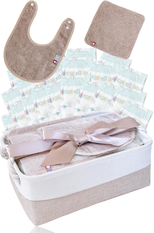 Imabari Towel whipwhip Diaper Cake Baby Shower Gift Boys Girls Baby Gift Set (Beige, M)