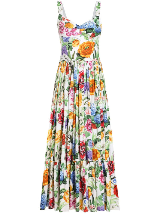 Dolce  Gabbana ドルチェ＆ガッバーナフローラルミディドレス - Image 1
