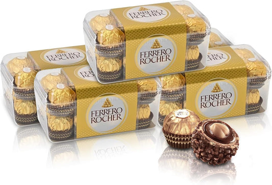 Ferrero Rocher Chocolate, Medium Type, Summer Gift, Chocolate Present, Candy Gift, Popular, Fashionable, Souvenir, Assorted, Bulk Purchase, Large Capacity, Hazelnuts, Milk Chocolate, 16 Pieces x 5, 35.4 oz (1,000 g)