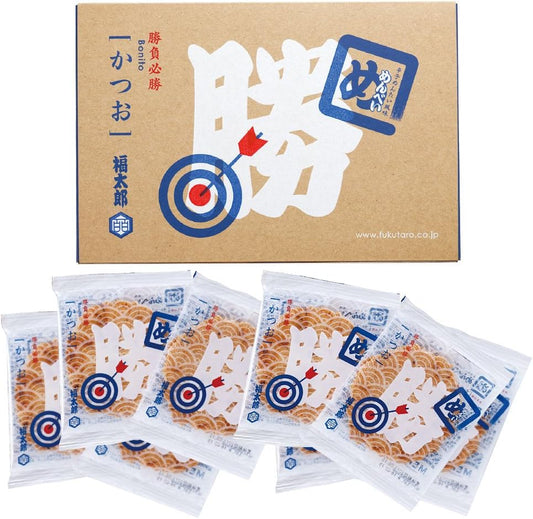 Hakata Souvenir Katatsu Menbee (Spicy Mentai Flavored Senbe), Bonito 8 Bags (16 Sheets), Includes Exclusive Paper Bag