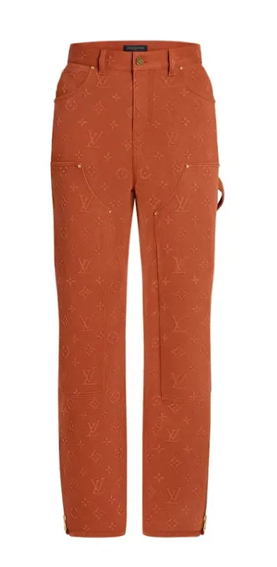 LOUIS VUITTON 'ORANGE MONOGRAM' CARPENTER PANTS