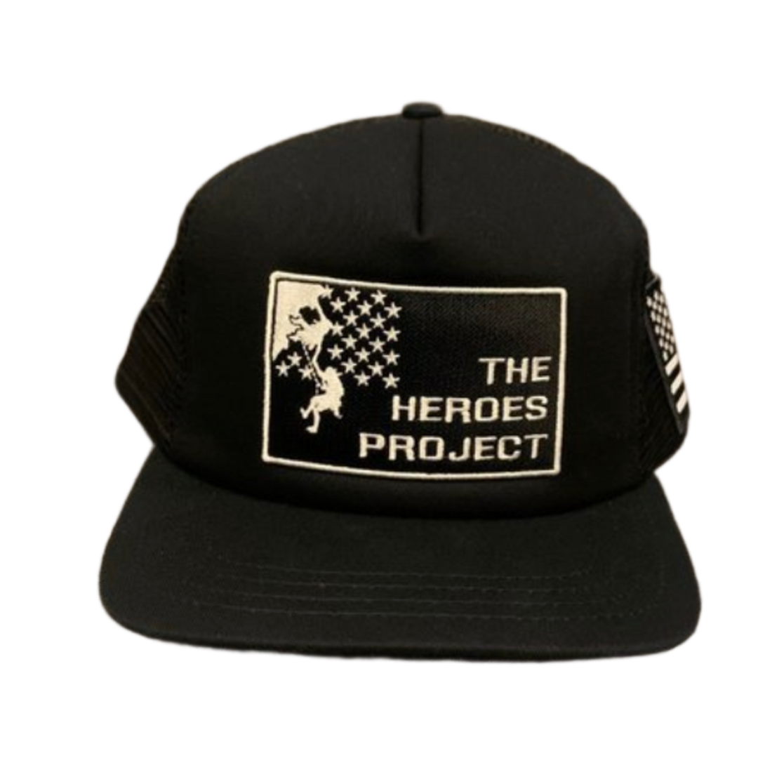 CHROME HEARTS 'THE HEROES PROJECT' BLACK TRUCKER HAT
