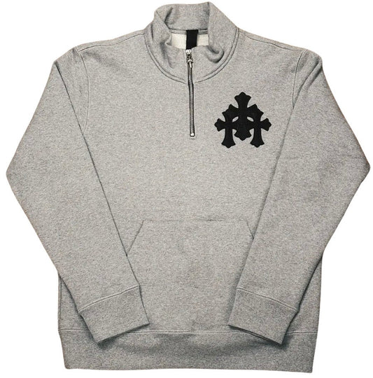 CHROME HEARTS 'PAPER JAM' GREY QUARTER ZIP
