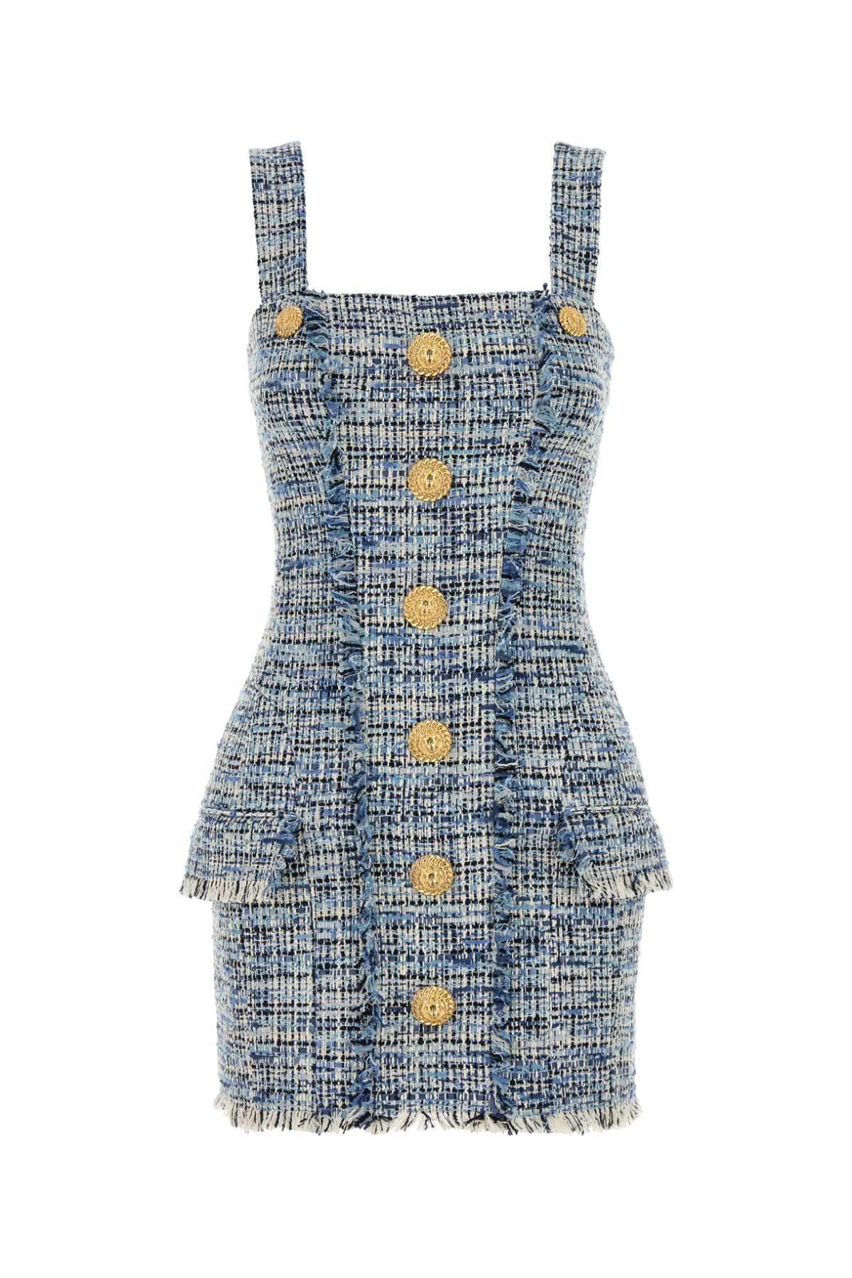 Balmain バルメイン刺繍入りツイードドレス - Image 1