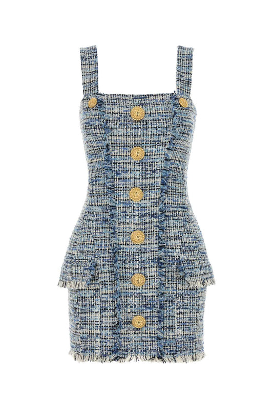Balmain バルメイン刺繍入りツイードドレス - Image 1