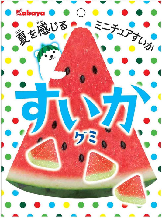 Kabaya Foods Watermelon Gummy, 1.8 oz (50 g) x 10 Bags