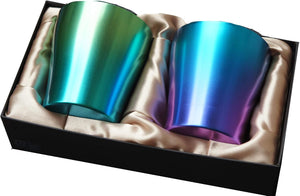 HORIE T15SR250G13G18 Titanium Double Tumbler, Limited Model, New Green & Blue, Set of 2 Colors, For Weddings, Celebrations, Thank You, Gift, Made in Japan, Cold / Heat Retention