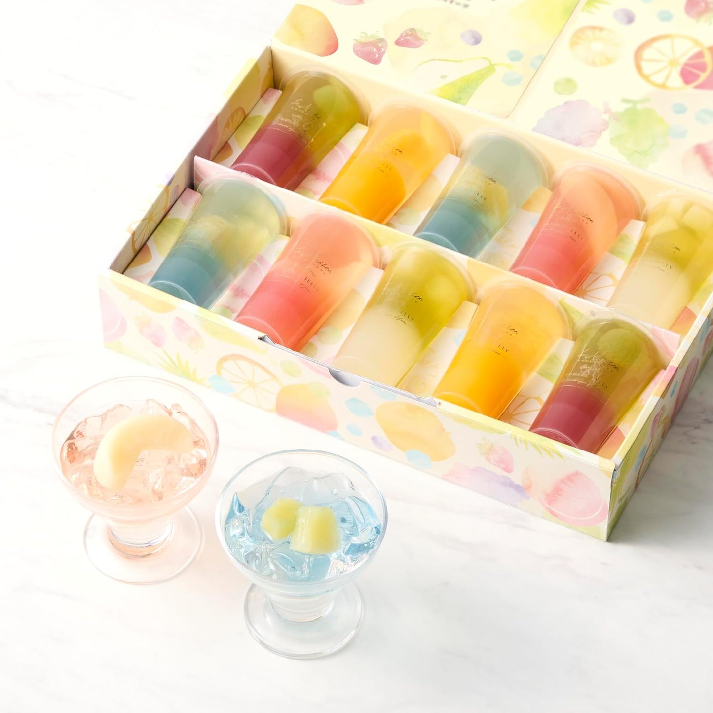 La Maison White Gold 2-Layer Fruit Jelly, Set of 10, Candy Sweets, Summer Gift, Assorted, Packaged, Individually Packaged, Room Temperature Storage, Gift