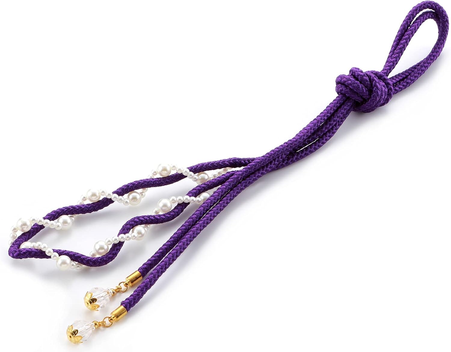 Sarasa Obi Belt Tie and Accessory for Yukata (Summer Kimono) with Pearl Beads