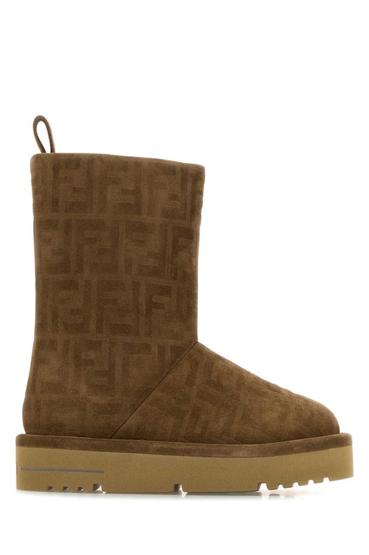 Fendi Caramel Suede Apres Chic Ankle Boots - Image 1